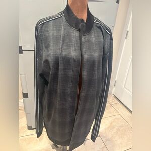 Karl Lagerfeld Black Plaid Bomber Jacket